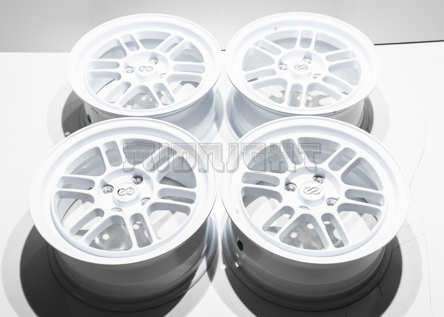 15" White Enkei RPF1 Style Wheels (4x100) Square Set