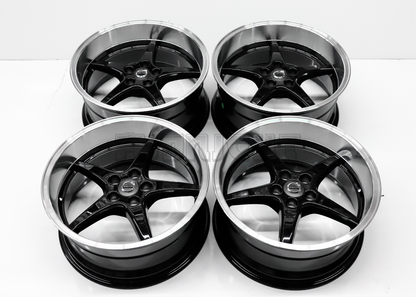 Gloss Black Machined Lip Wheels For Volvo Squared Set