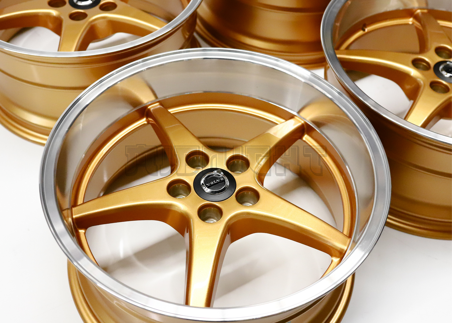 Orange Machined Lip Wheels For Volvo Squared Set