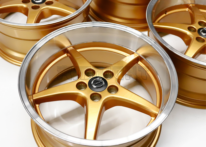 Orange Machined Lip Wheels For Volvo Squared Set