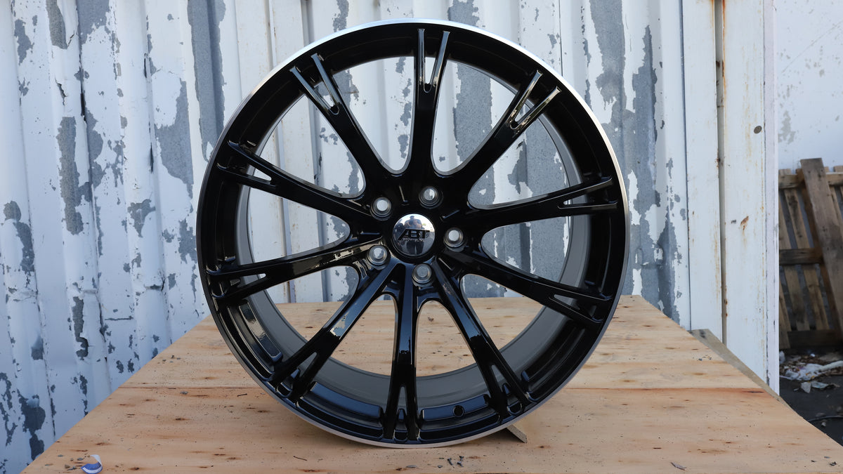 20" Black Machined Lip Audi GR20 Style Wheels Set of 4 20x9 +30 5x112