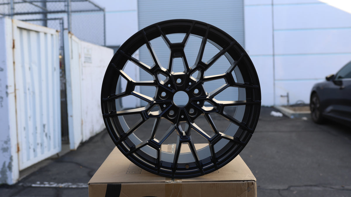 20" Matte Black BMW 827M Style Wheels Staggered Set 20x8.5 +26 / 20x9.5 +37 5x112