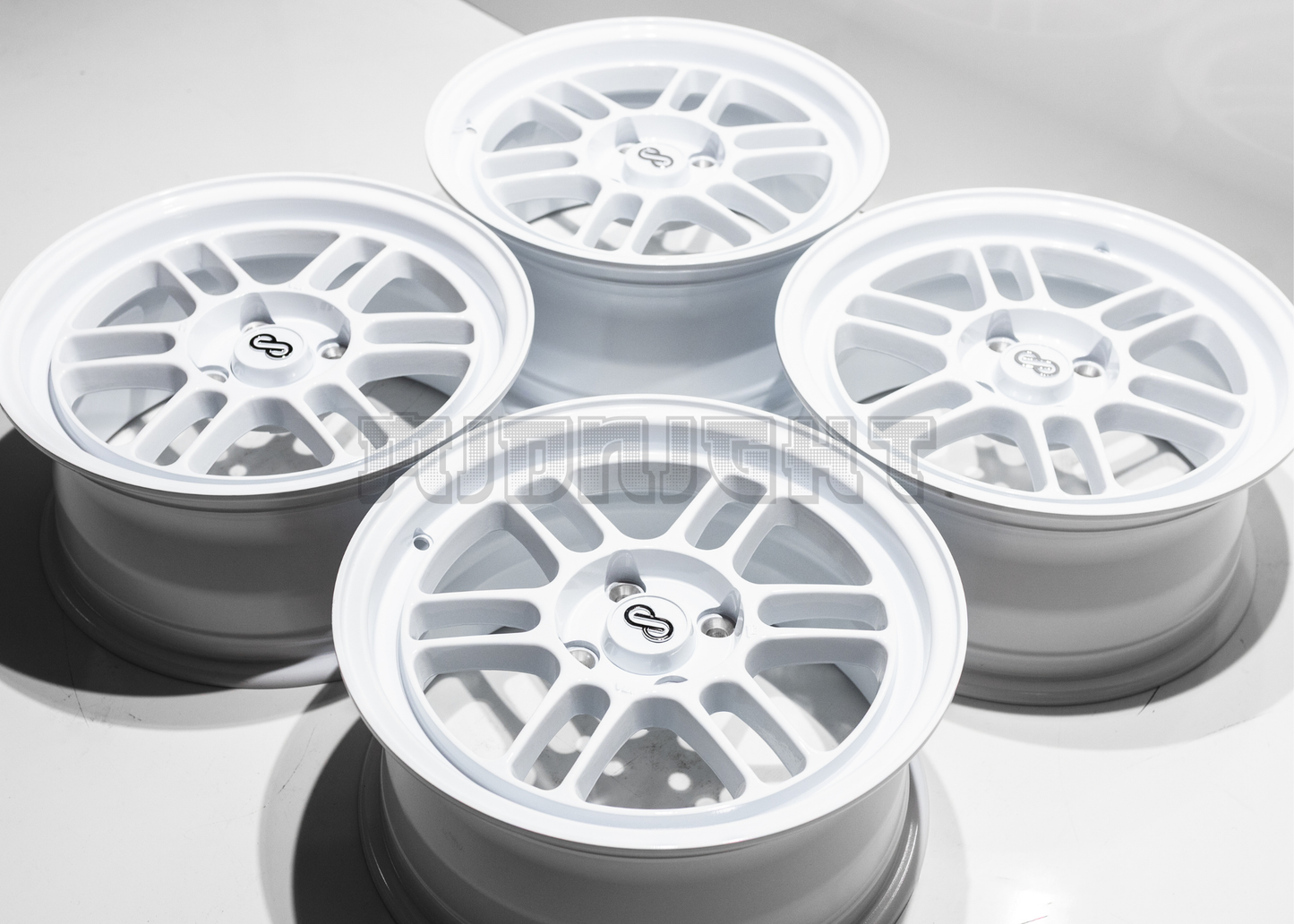 15" White Enkei RPF1 Style Wheels (4x100) Square Set