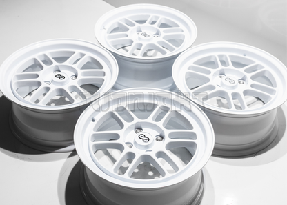 15" White Enkei RPF1 Style Wheels (4x100) Square Set