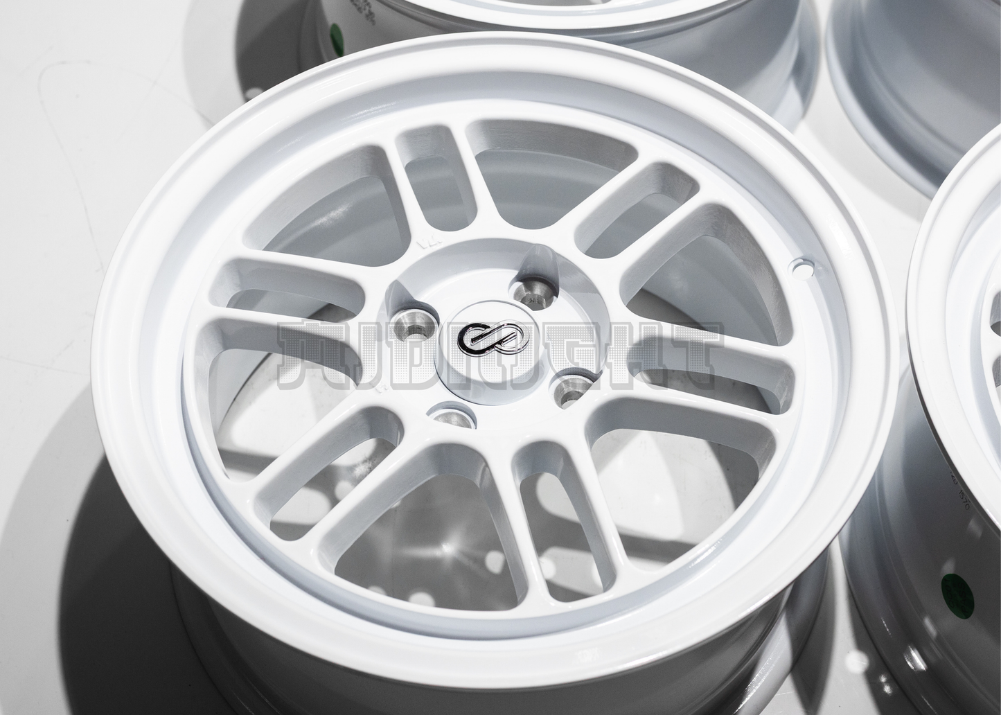 15" White Enkei RPF1 Style Wheels (4x100) Square Set