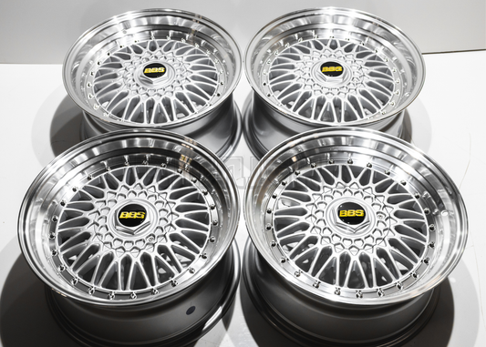 17" Silver BBS Super RS Style Wheels (5x112) (5x120) Square Set