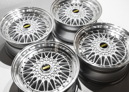 17" Silver BBS Super RS Style Wheels (5x112) (5x120) Square Set