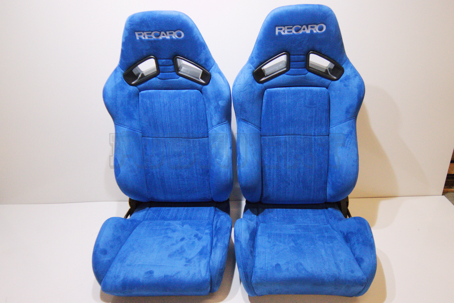Recaro MS-7 Style Blue Suede Alcantara Reclinable Bucket Seat