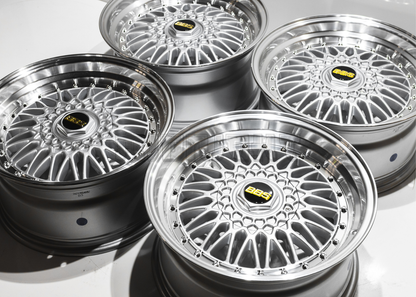 17" Silver BBS Super RS Style Wheels (5x112) (5x120) Square Set