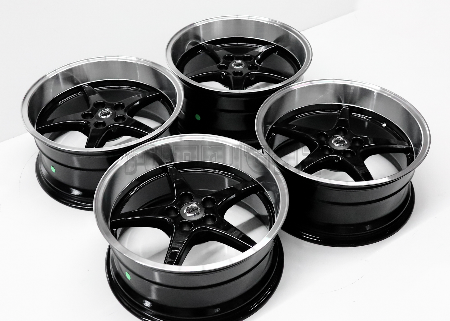 Gloss Black Machined Lip Wheels For Volvo Squared Set