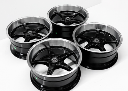 Gloss Black Machined Lip Wheels For Volvo Squared Set
