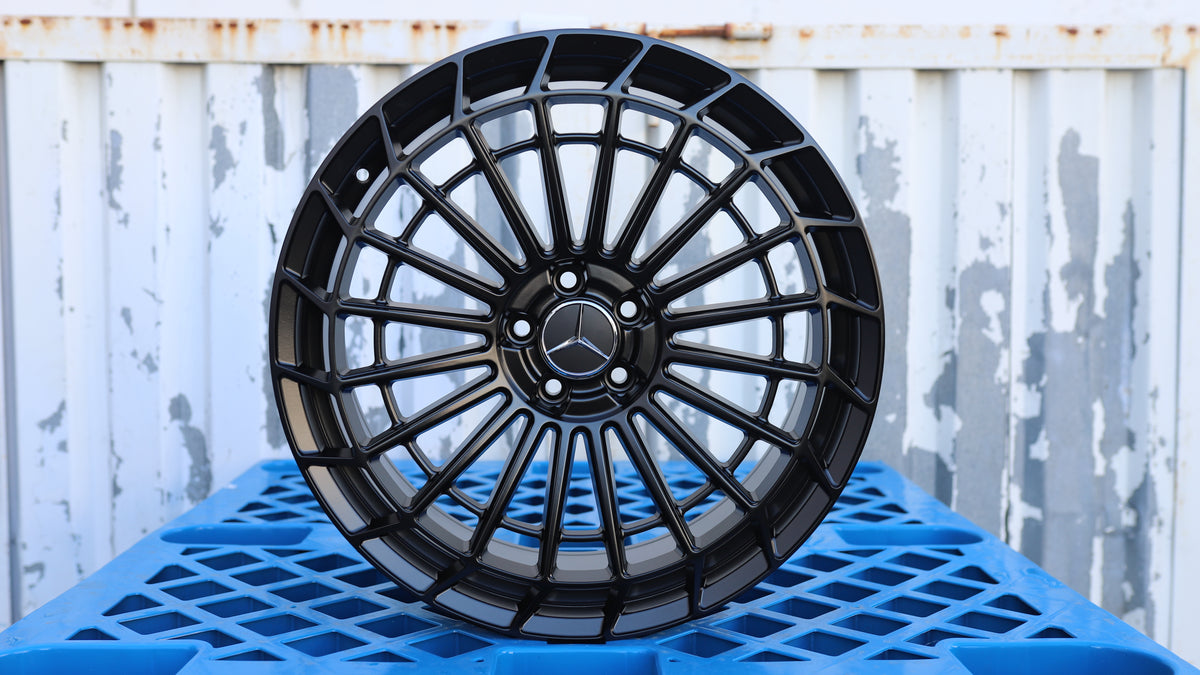 21" Matte Black Maybach V2 AMG Style Wheels Staggered Set 21x9 +30 / 21x9.5 +41.5 5x112