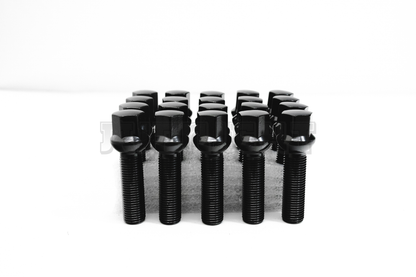 20x Black 14x1.5 Ball Seat Wheel Lug Bolts 45mm Shank Fit Mercedes Stock Wheels