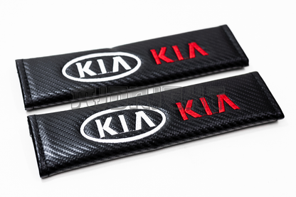 KIA Carbon Fiber Style Seat Belt Strap Covers