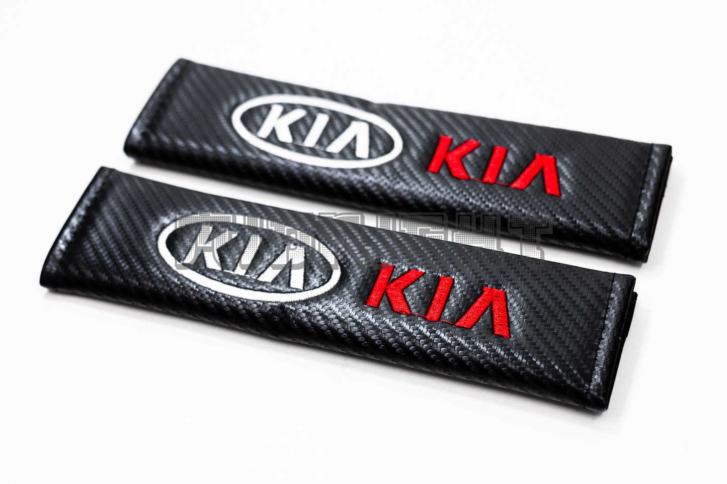 KIA Carbon Fiber Style Seat Belt Strap Covers