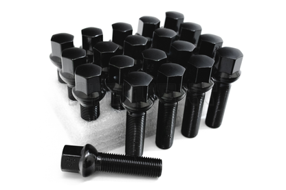 20x Black 14x1.5 Ball Seat Wheel Lug Bolts 45mm Shank Fit Mercedes Stock Wheels