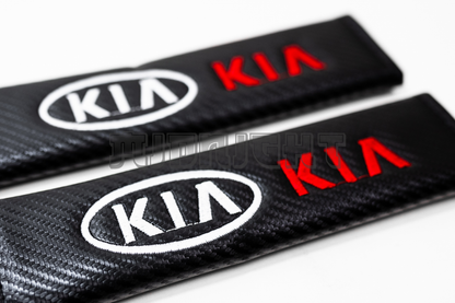 KIA Carbon Fiber Style Seat Belt Strap Covers