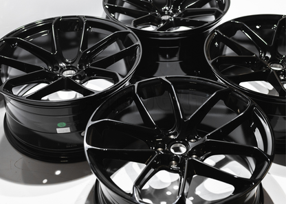 20" Gloss Black Wheels For Porsche (5x112) Staggered Set 20x9.0/10.0