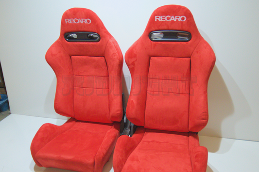 Recaro SR3 Style Red Suede Alcantara Reclinable Bucket Seat