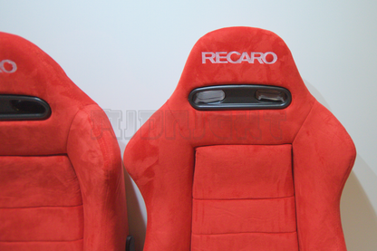 Recaro SR3 Style Red Suede Alcantara Reclinable Bucket Seat