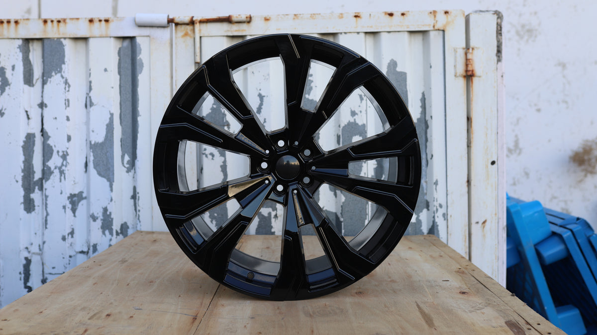 22" Black BMW 914M Style Wheels Staggered Set 22x9.5 +32 / 22x10.5 +43 5x112