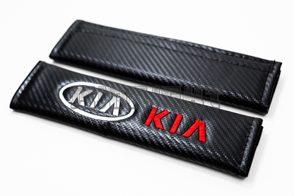 KIA Carbon Fiber Style Seat Belt Strap Covers