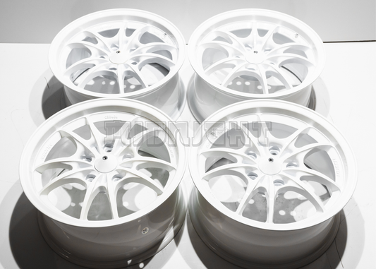 15" White Mugen MF10 Style Wheels (5x114.3) Square Set