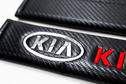 KIA Carbon Fiber Style Seat Belt Strap Covers