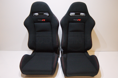 Recaro SR3 Type R Style Black Fabric Reclinable Bucket Seat