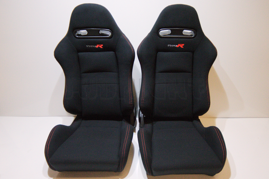 Recaro SR3 Type R Style Black Fabric Reclinable Bucket Seat