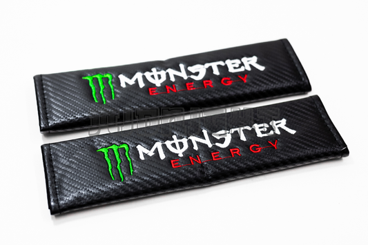 Monster Energy Carbon Fiber Style Seat Belt Strap Covers