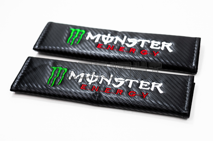 Monster Energy Carbon Fiber Style Seat Belt Strap Covers