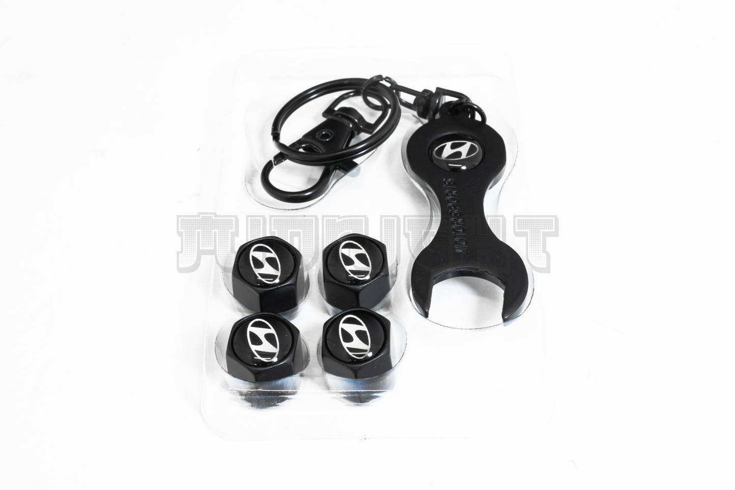 Hyundai Valve Stem Caps With Wrench Keychain