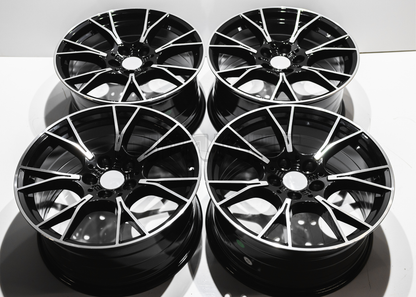 18" Gloss Black Machined Wheels For BMW (5x120) Square Set