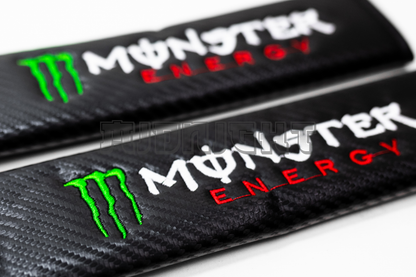 Monster Energy Carbon Fiber Style Seat Belt Strap Covers