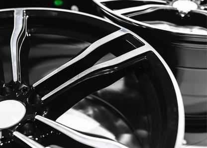 22" Gloss Black Machined Wheels For BMW (5x120) Staggered Set 22x10/11.0