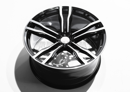 22" Gloss Black Machined Wheels For BMW (5x120) Staggered Set 22x10/11.0