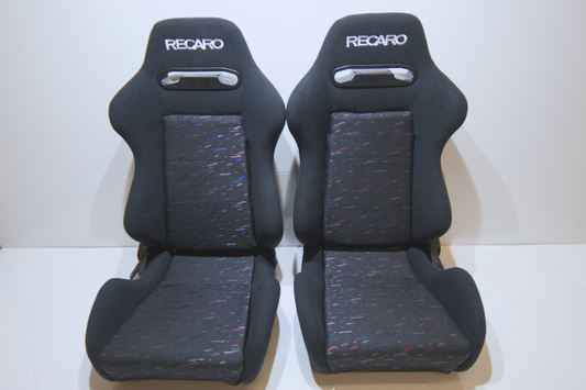 Recaro SR3 Confetti Style Black Fabric Reclinable Bucket Seat