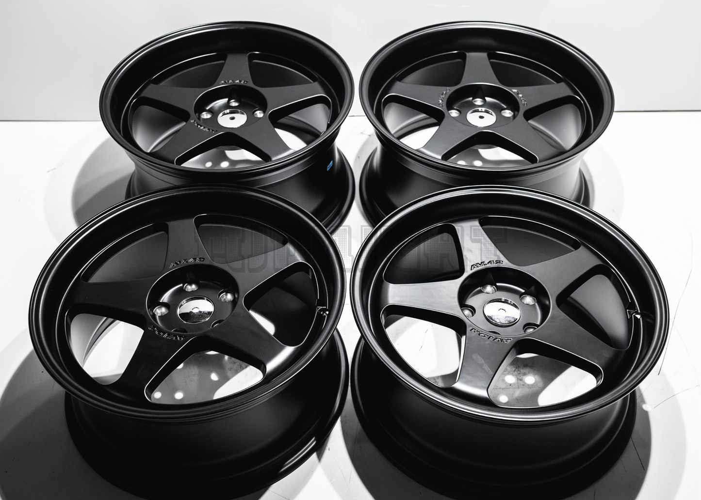 18" Satin Black AVID1 AV41 Style Wheels (5x114.3) Square Set