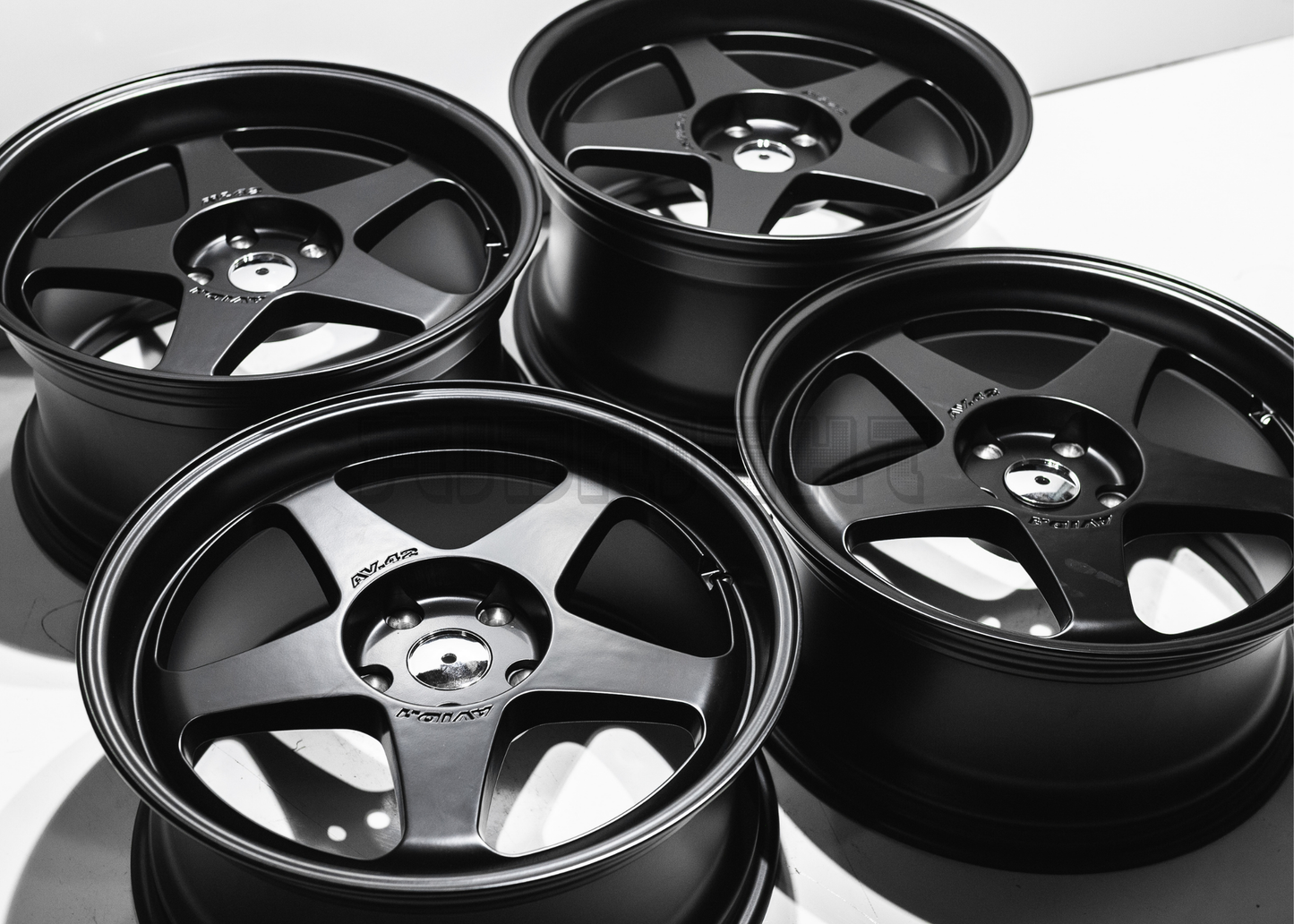 18" Satin Black AVID1 AV41 Style Wheels (5x114.3) Square Set