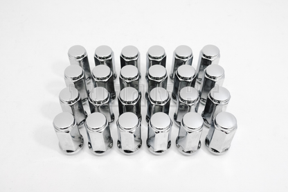 24x Chrome 14x1.5 Bulge Acorn Lug Nuts 1.75" For Chevy GMC Silverado Sierra 1500