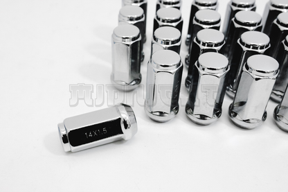 24x Chrome 14x1.5 Bulge Acorn Lug Nuts 1.75" For Chevy GMC Silverado Sierra 1500