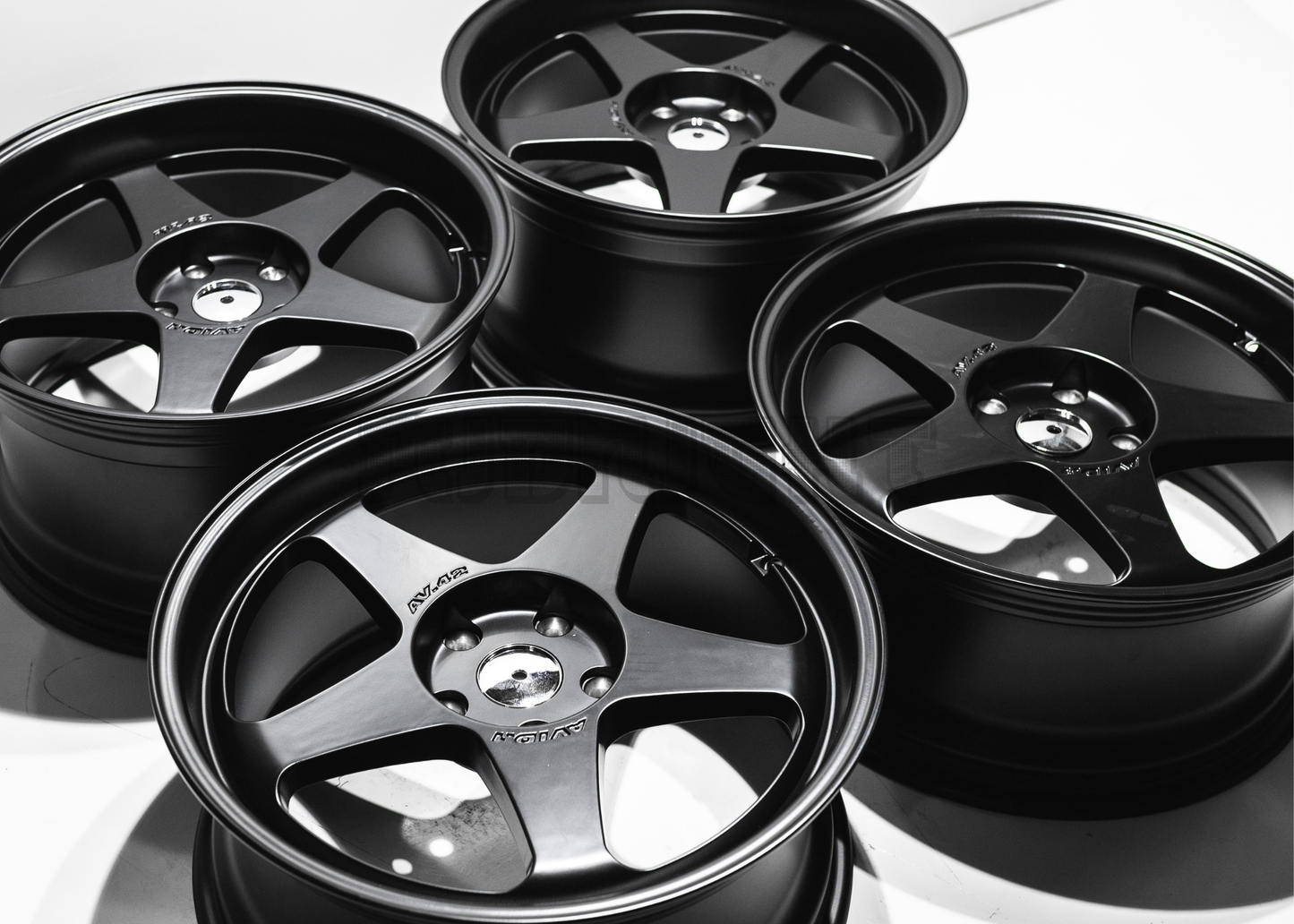 18" Satin Black AVID1 AV41 Style Wheels (5x114.3) Square Set