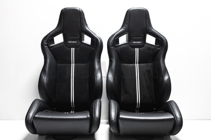 Recaro Sportster CS Style Black Suede & Fabric Reclinable Bucket Seat