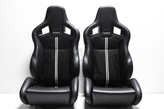 Recaro Sportster CS Style Black Suede & Fabric Reclinable Bucket Seat