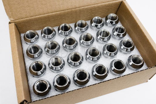 24x Chrome 14x1.5 Bulge Acorn Lug Nuts 1.75" For Chevy GMC Silverado Sierra 1500