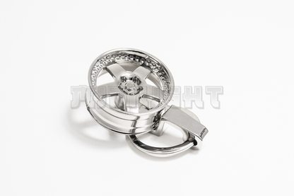 Chrome 3-Piece Wheel Keychain