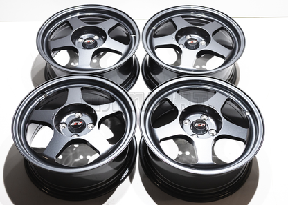 16" Gunmetal Desmond Regamaster EVO Style Wheels (4x100) Square Set