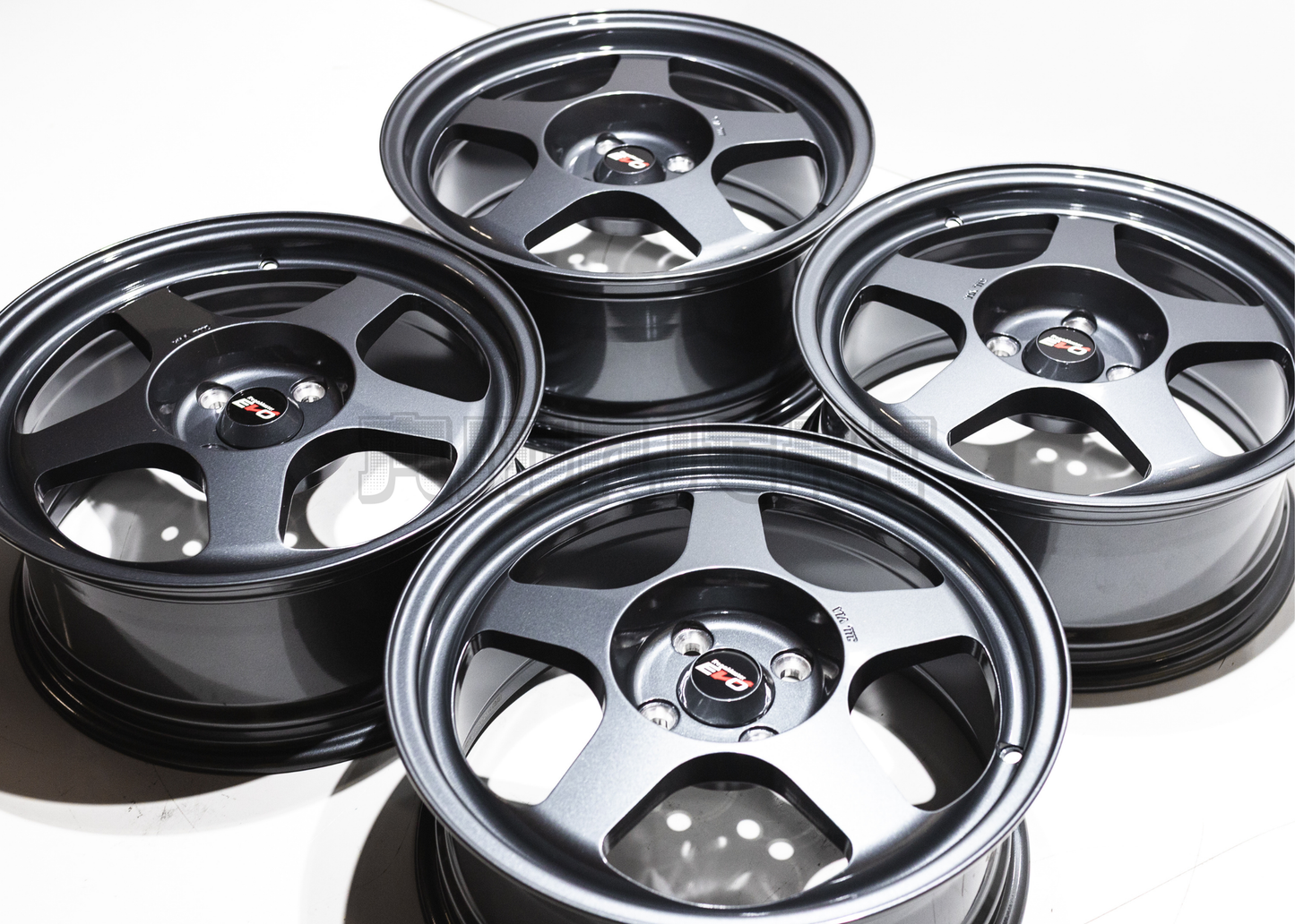 16" Gunmetal Desmond Regamaster EVO Style Wheels (4x100) Square Set