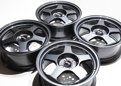16" Gunmetal Desmond Regamaster EVO Style Wheels (4x100) Square Set